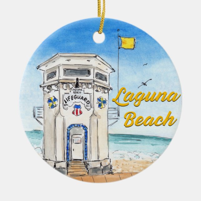 Laguna Beach Lifeguard Tower Ornament (Framsidan)