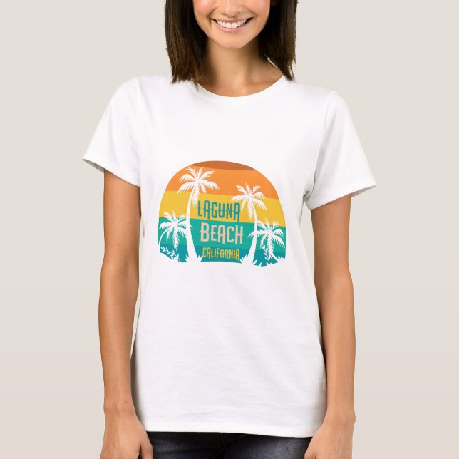 Laguna Beach Retro T Shirt (Framsida)