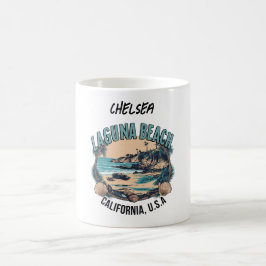 Laguna Beach Retro Vignette Personlig Kaffemugg