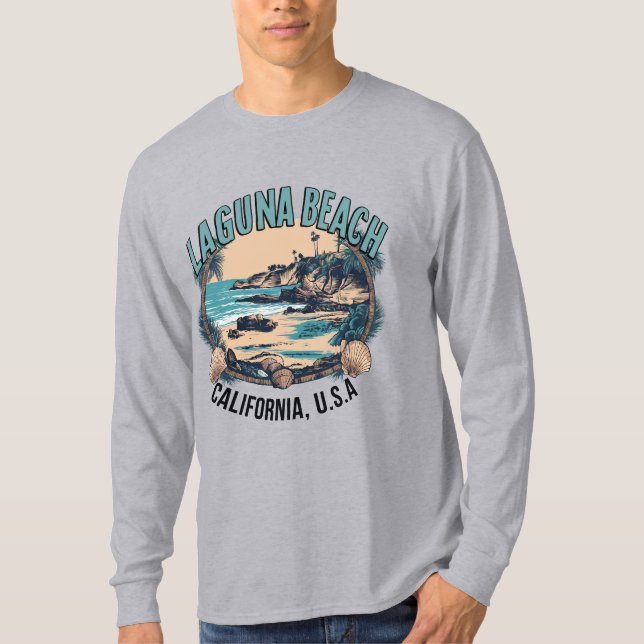 Laguna Beach Retro Vignette T Shirt (Framsida)