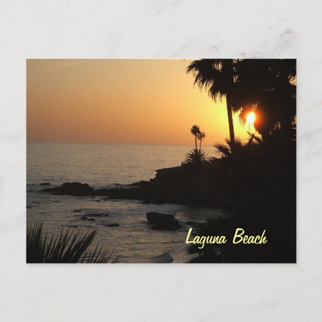 Laguna Beach Sea sunset vycard Vykort (Framsida)