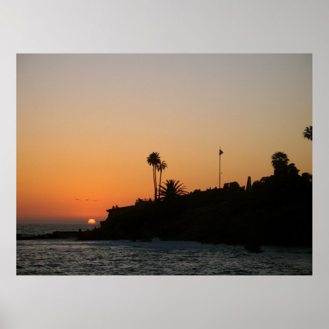 Laguna Beach Sunset Scenia Photo Poster (Framsidan)
