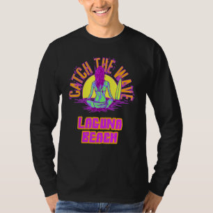 Laguna Beach Surfing Vaporwave Aesthetic Beach Wav T Shirt