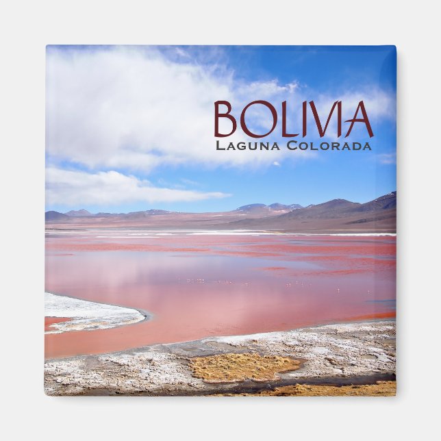 Laguna Colorada i Bolivia textmagnet Magnet (Framsidan)