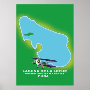Laguna de la Leche Cuba sjö karta Poster
