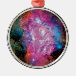 Lagunemissionnebulosa Interstellär moln Foto Julgransprydnad Metall