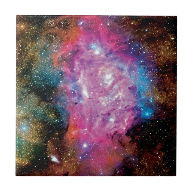 Lagunemissionnebulosa Interstellär moln Foto Kakelplatta (Framsidan)