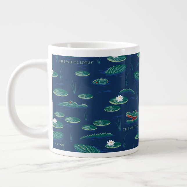 Lagunen Mönster i White Lotus Alligator Jumbo Mugg (Vänster)