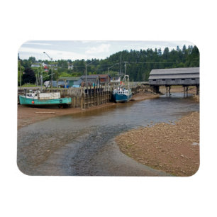 Lågvatten vid Bay of Fundy i St. Martins, New Magnet