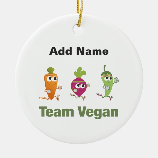 LagVegan! Rinnande Veggies Julgransprydnad Keramik (Framsidan)
