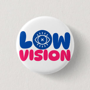 Lågvision - blå och rosa på vit bakgrund knapp