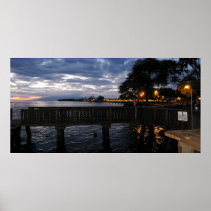 Lahaina City Ljus vid Sunset Poster
