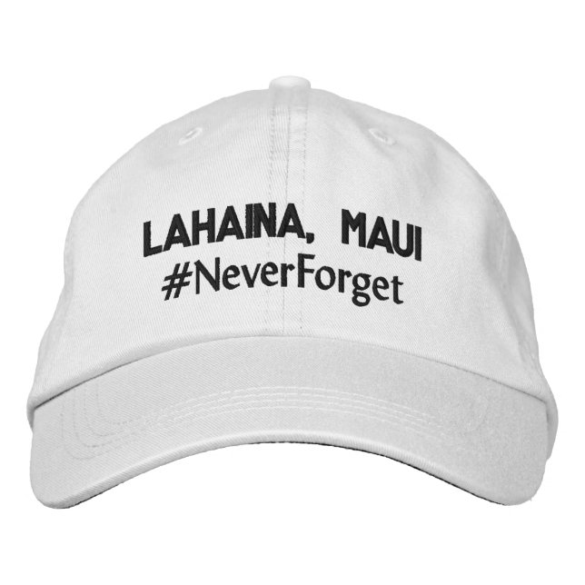 Lahaina, Maui #GlömAldrig Justerbar Broderad Keps (Framsida)