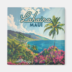 Lahaina Maui Hawaii Beach Kusten Retro Magnet
