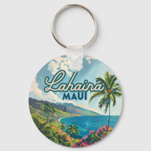 Lahaina Maui Hawaii Beach Kusten Retro Nyckelring