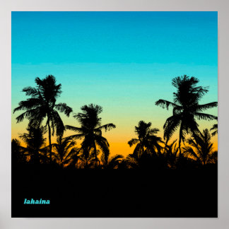 Lahaina Maui Hawaii Souvenir Artistic Sunset Coola Poster
