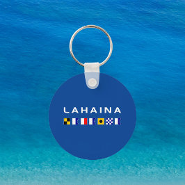 Lahaina Maui Nautical Maritime Signal Flaggor Mörk Nyckelring