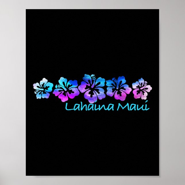 Lahaina Maui Tropical Flower Tee-semester Beach Poster (Framsidan)
