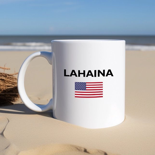 Lahaina USA American Flagga Light-Färg Kaffemugg (Skapare uppladdad)