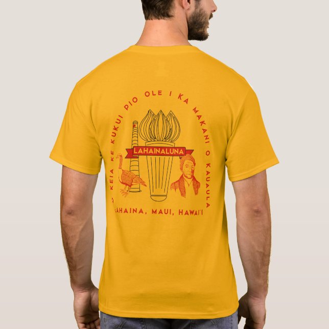 Lahainaluna Pocket Logotyp, Back Design T-Shirt (Baksida)