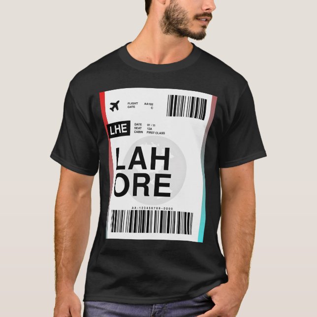 Lahore Boarding Pass T Shirt (Framsida)