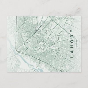 Lahore Pakistan Karta Minimal Vykort