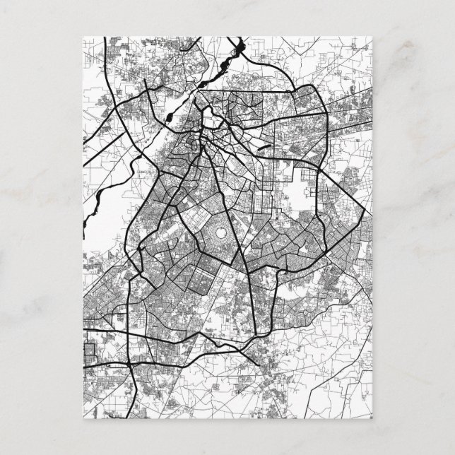 Lahore Pakistan Map Vykort (Framsida)