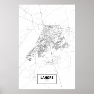 Lahore, Pakistan (svart på vitt) Poster