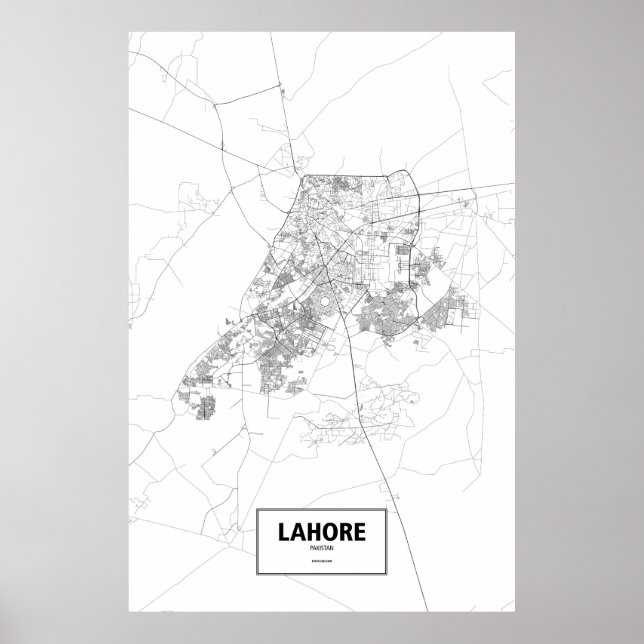 Lahore, Pakistan (svart på vitt) Poster (Framsidan)