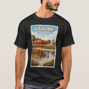 Lahore Pakistan Trädgårdar Illustration Resa Konst T Shirt