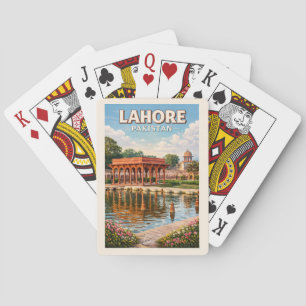 Lahore Pakistan Trädgårds Illustration Resa Konst Casinokort