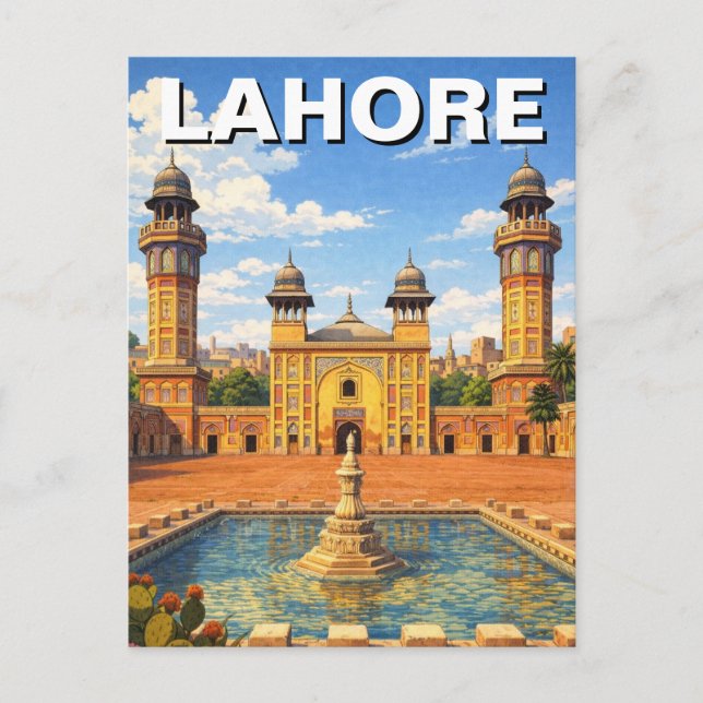 Lahore Pakistan Travel Vykort (Framsida)