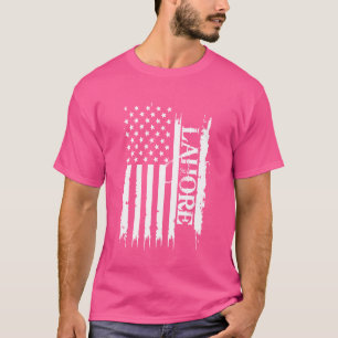 Lahore United Stater Distress w US Flagga T Shirt
