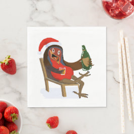 Laid Back Christmas Robin on paper napkin Pappersservett