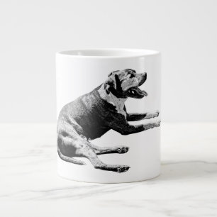 Laid-Back Pitbull Mix—Monochrome Lounge Jumbo Mugg