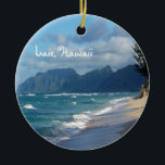 Laie Beach, Hawaii Julgransprydnad Keramik<br><div class="desc">Laie,  Hawaii,  Underbar väg till spara,  ett underbart minne av ett besök på en vacker strand i Laie,  som ligger på Hawaiis nordshore. celeste@khoncepts.com</div>