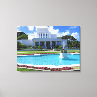 Laie, Hawaii Mormon Temple Canvastryck