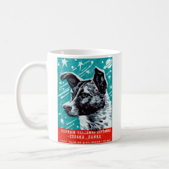 Laika 1957 utrymmehunden kaffemugg (Vänster)