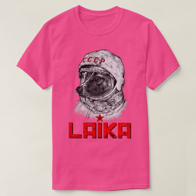 Laika CCCP Sovjetunionens Toppen Space Rocket Do T Shirt (Design framsida)