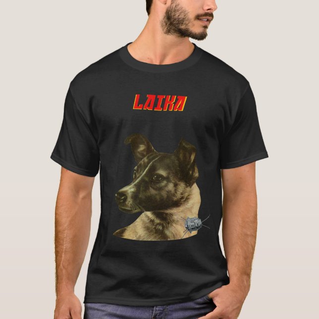 Laika —Sovetwave, Gagarin space art. T Shirt (Framsida)