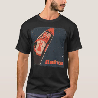 Laika Space-Hund på Sovjetunionens Sputnik-rymdske T Shirt