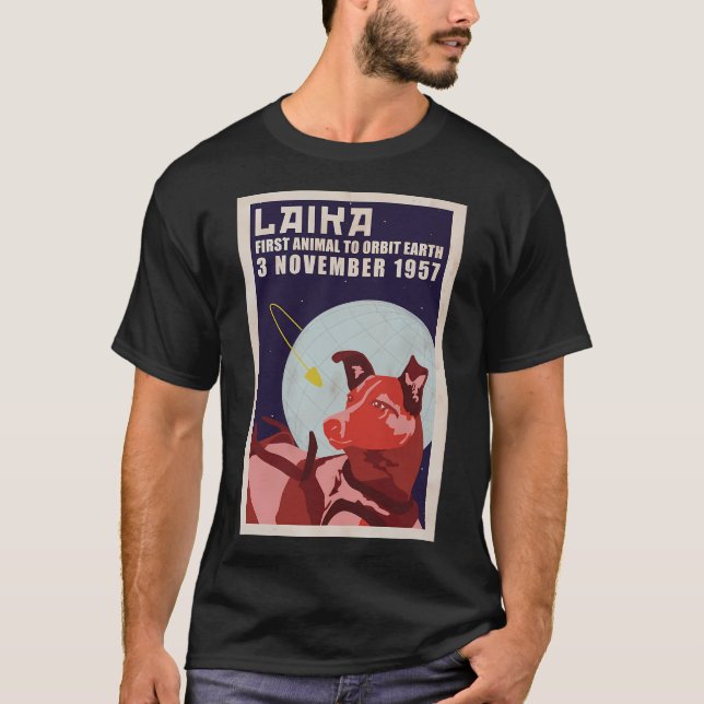 Laika - Space Hund T Shirt (Framsida)