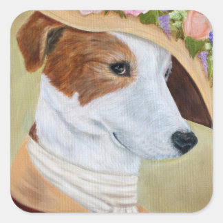 Laika the Victorian Pooch Fyrkantigt Klistermärke