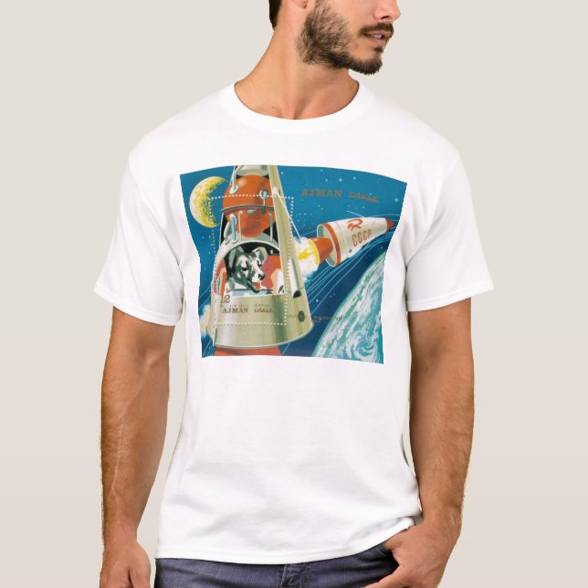 Laika utrymmehunden tee shirt (Framsida)