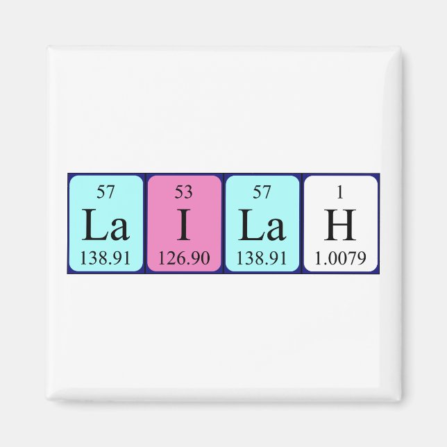 Lailah Periodisk bord namn magnet (Framsidan)