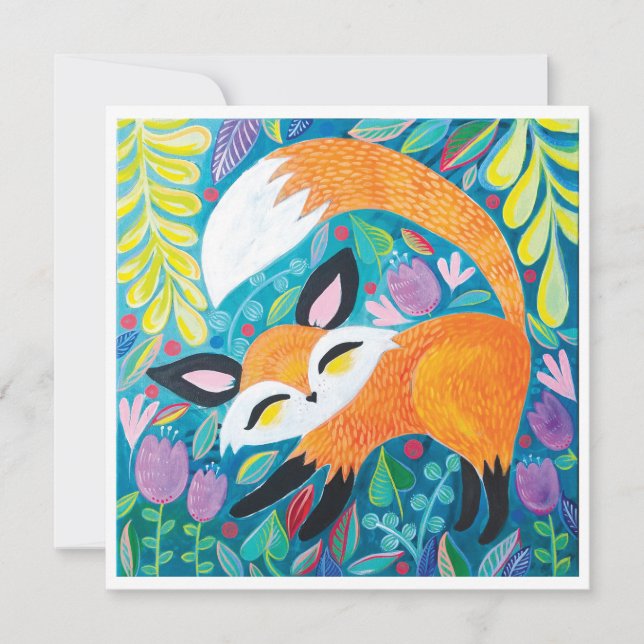 Laineys Fox Mini Art-utskrift Inbjudningar (Framsida)