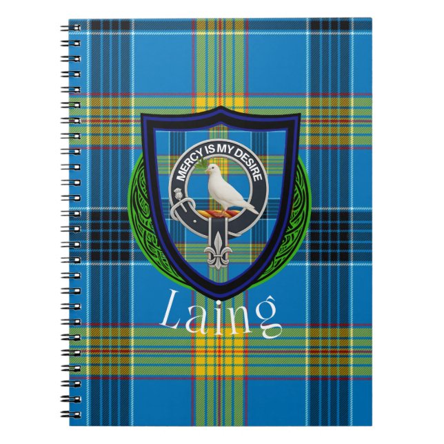 Laing Scottish Clan Tartan & Crest Anteckningsbok (Framsidan)