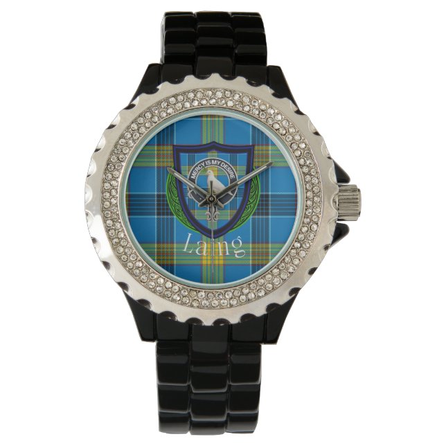 Laing Scottish Clan Tartan & Crest Armbandsur (Framsida)