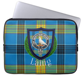 Laing Scottish Clan Tartan & Crest Laptop Fodral