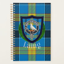 Laing skotska klan tartan och vapensköld